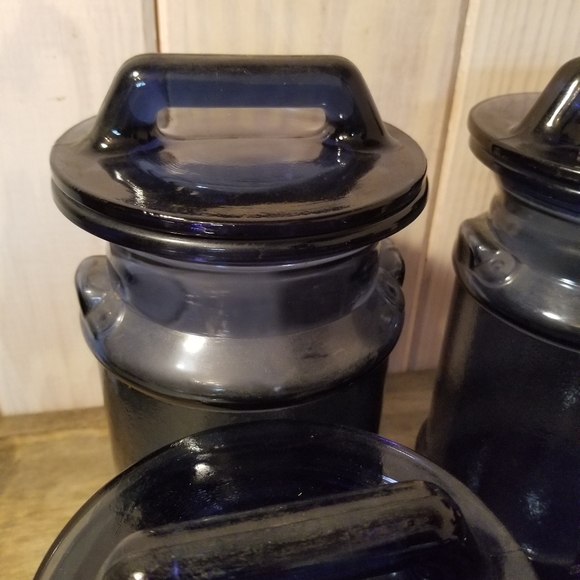 L. E. Smith Cobalt Blue Milk Can Canister Set - Picture 11 of 11